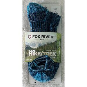 Fox River Kids Hike Trek Medium Weight Crew Socks Size Large Blue